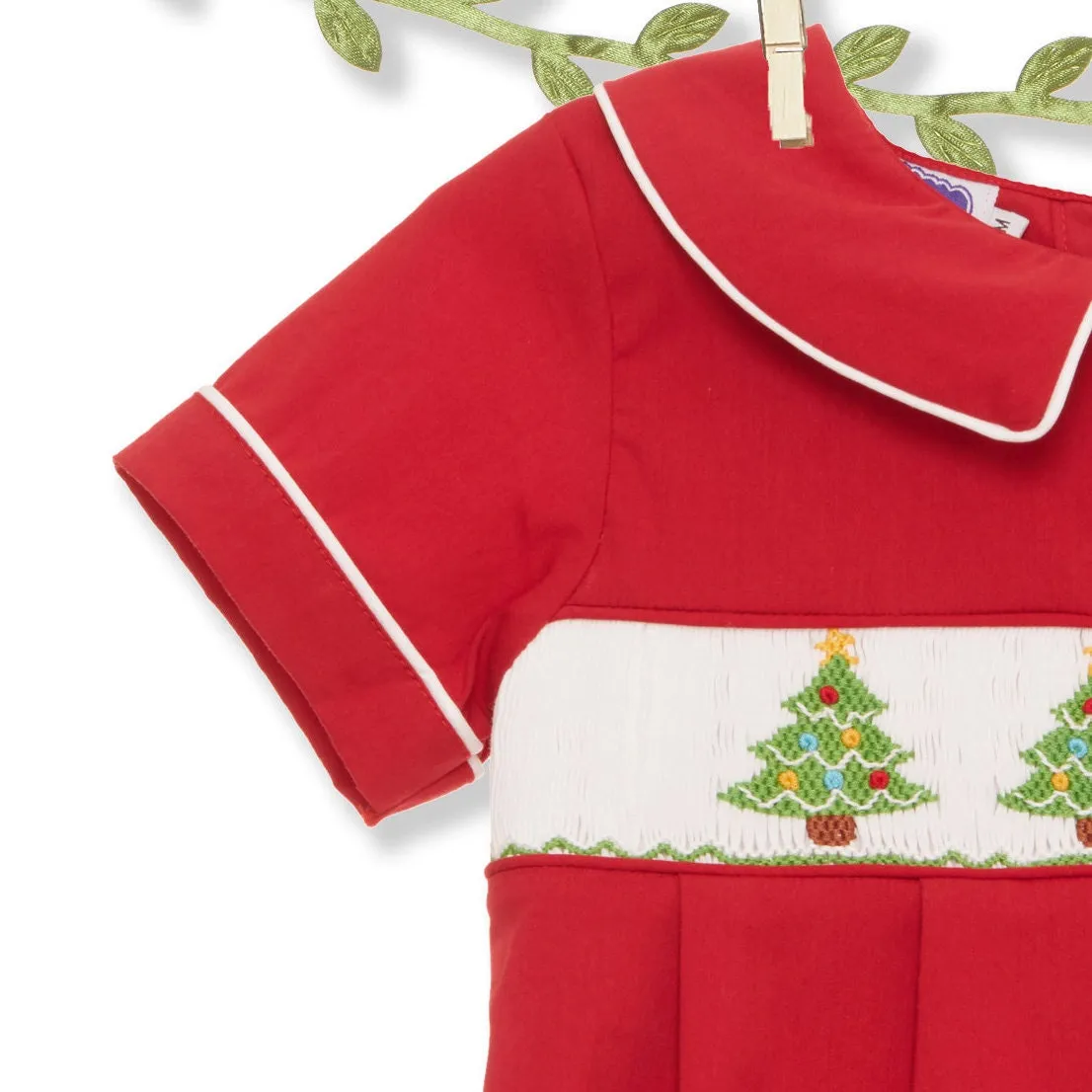 Smocked Christmas Tree Boy's Bubble