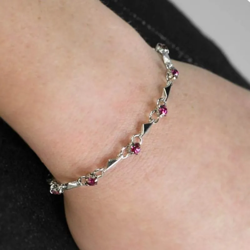 Sparkle and Shine Dainty Pink Bracelet