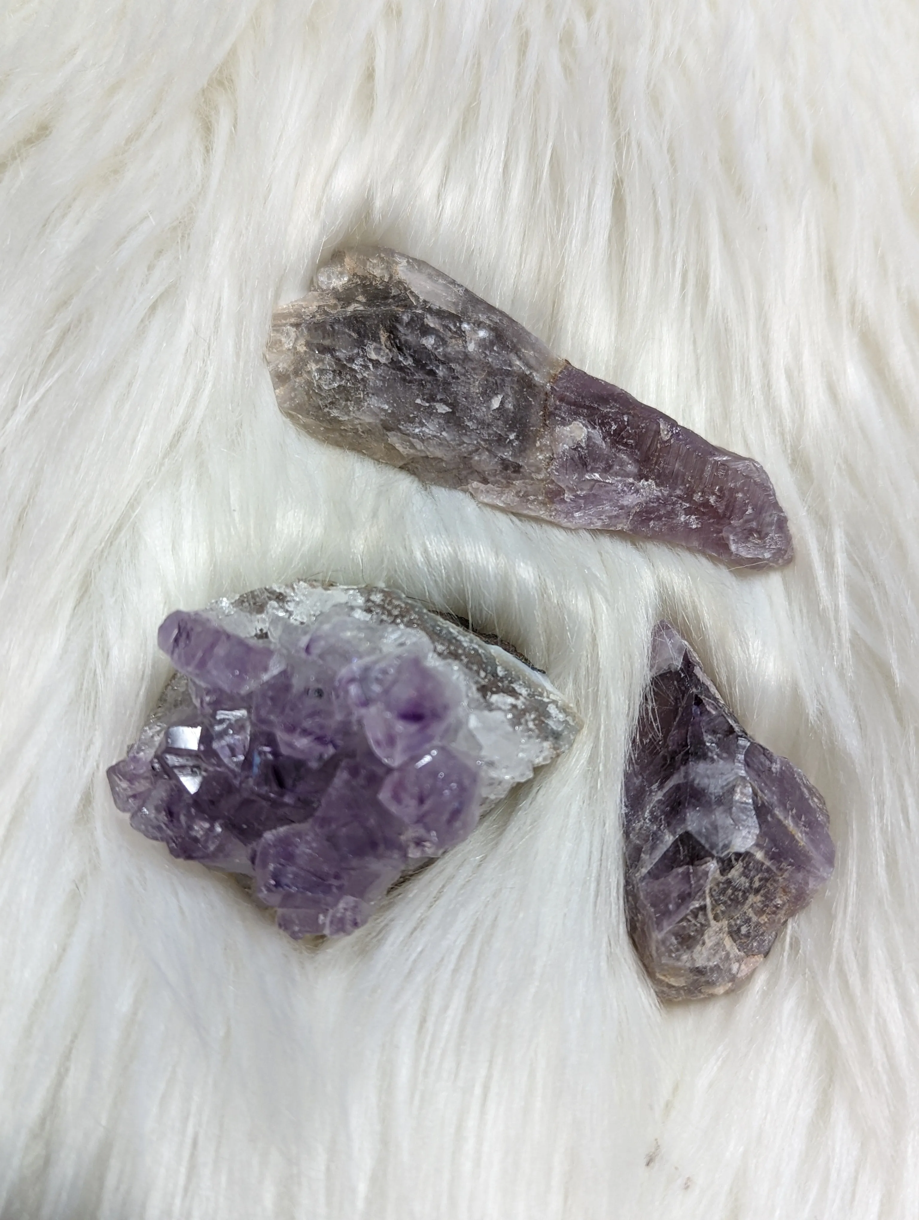 Sweet Purple Stone set! Super 7, Auralite-23, Amethyst Cluster - Set 2