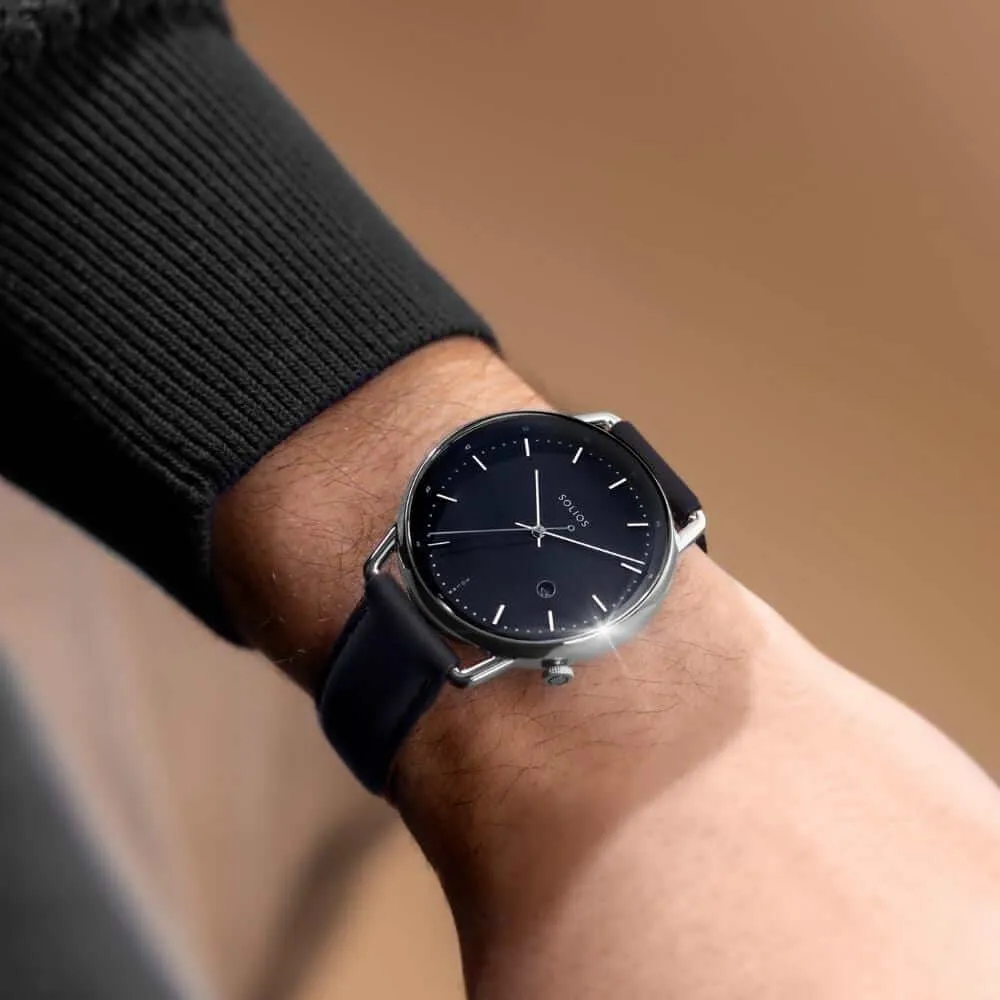 The Solar Curve | Black Dial - Silver Case