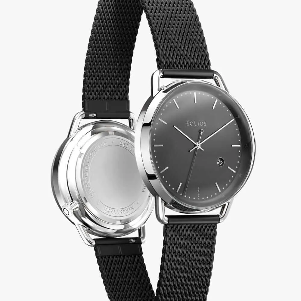 The Solar Curve | Black Dial - Silver Case