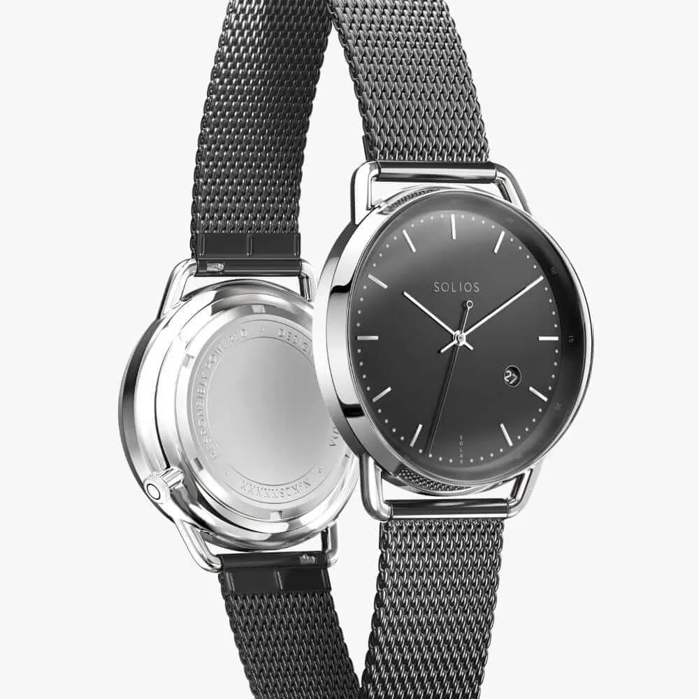 The Solar Curve | Black Dial - Silver Case