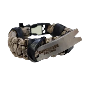 Urban Carry Strap - EDC Bracelet with Pry Bar, Firestarter, Kevlar Saw and Cuff Key or LED Flashlight.