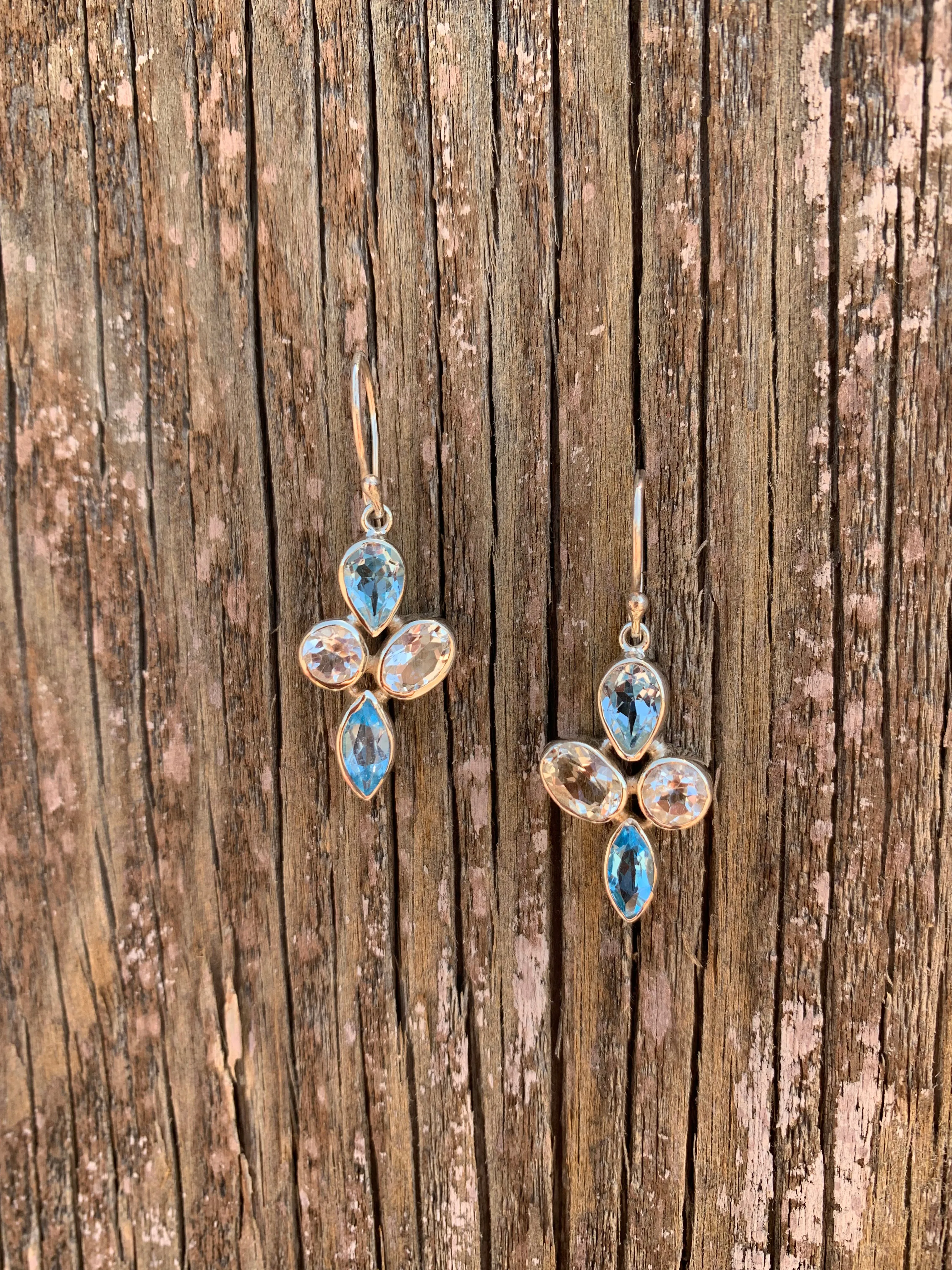 White & Blue Topaz earrings