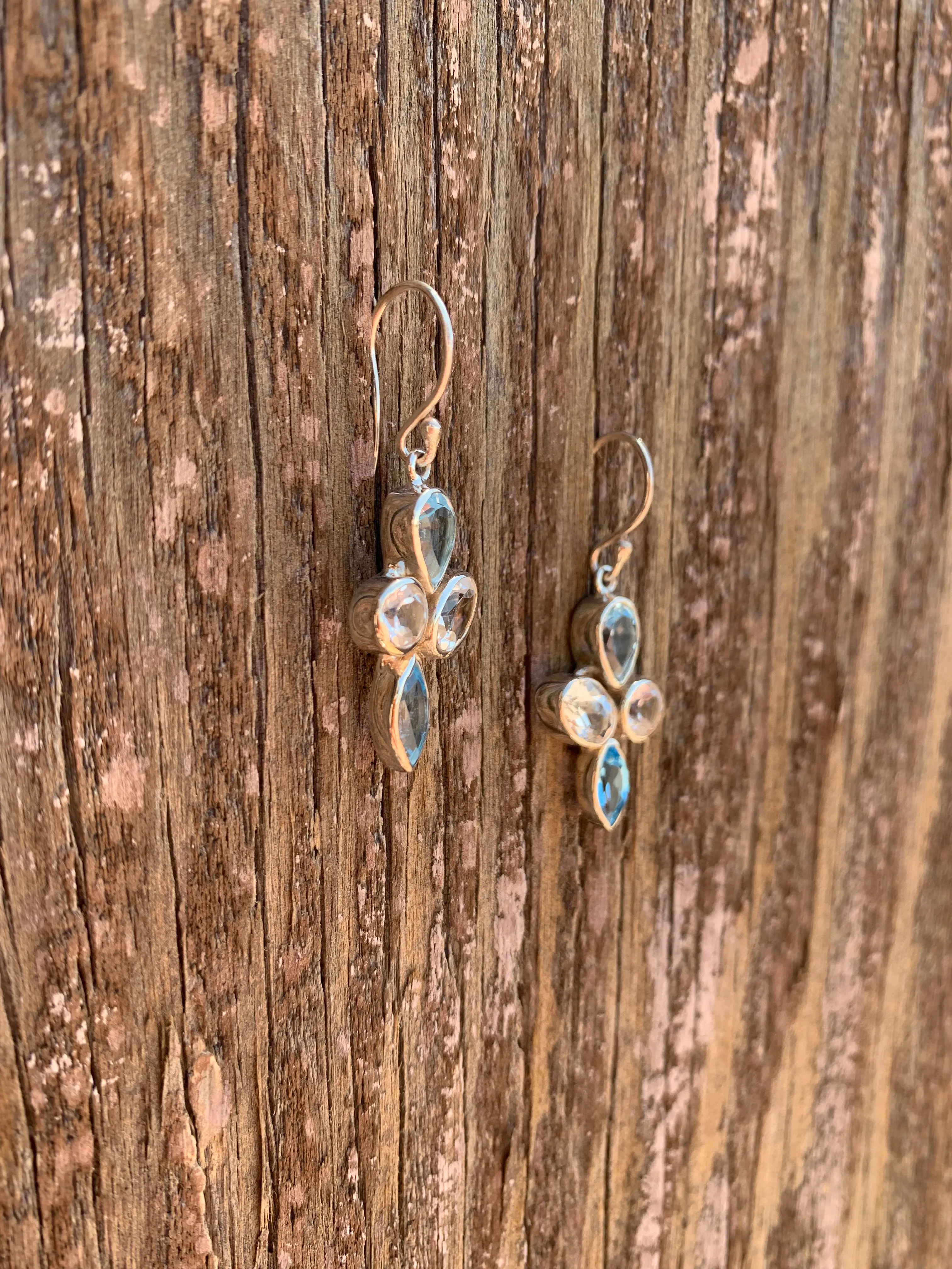 White & Blue Topaz earrings