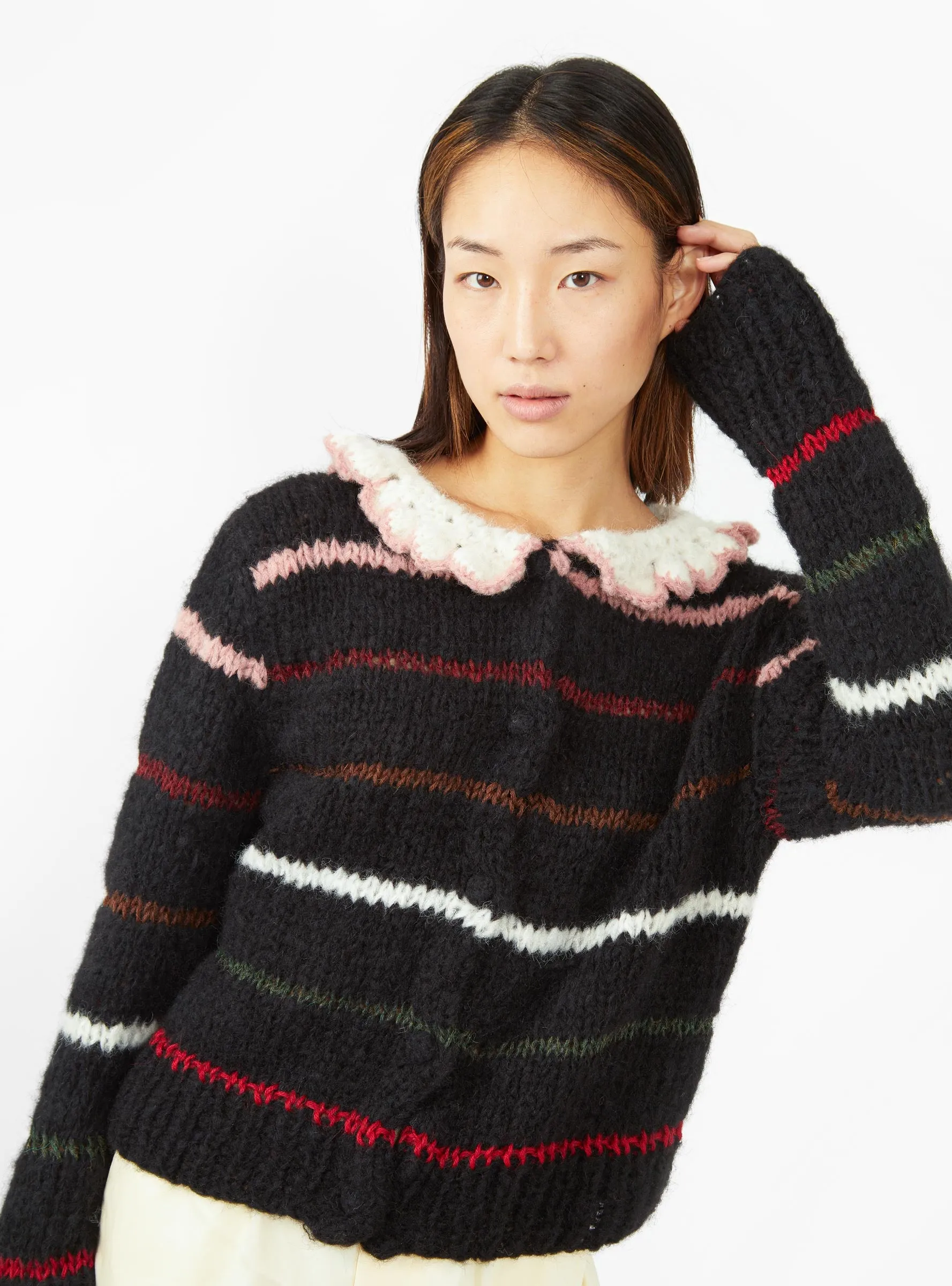 Yana Cardigan Black Stripe