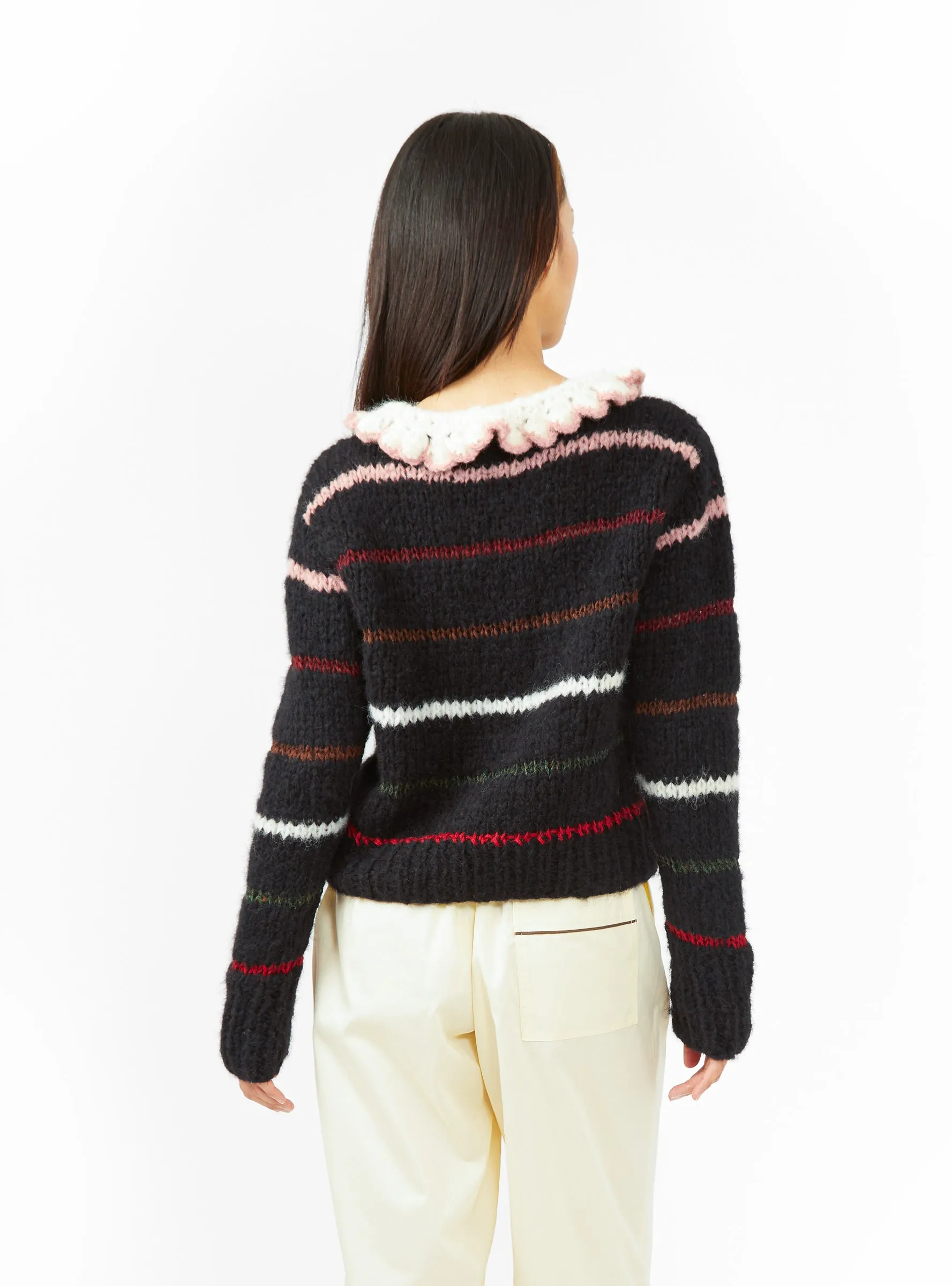 Yana Cardigan Black Stripe